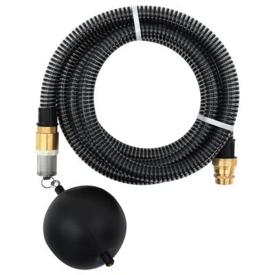 vidaXL Wąż ssący z mosiężnymi złączami, czarny, 1,1" 20 m, PVC