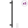 vidaXL Uchwyty do szafek, 5 szt., czarne, 224 mm, stal nierdzewna