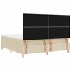 vidaXL Ł&oacute;żko z sprężyną LED z materacem Kremowy 180 x 200 cm tkanina
