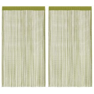 vidaXL Zasłony sznurkowe, 2 sztuki, 140 x 250 cm, zielone