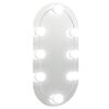 vidaXL Lustro z lampami LED, 40x20 cm, szklane, owalne