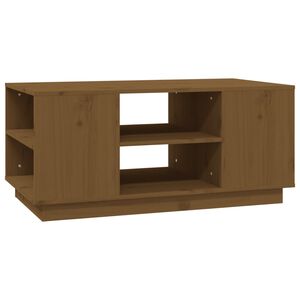 vidaXL Stolik kawowy, miodowy brąz, 90x49x40,5 cm, lite drewno sosnowe
