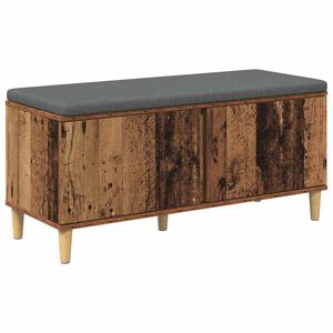 vidaXL Ławka w przedpokoju z poduszką Stare drewno 100 x 38 x 46 cm