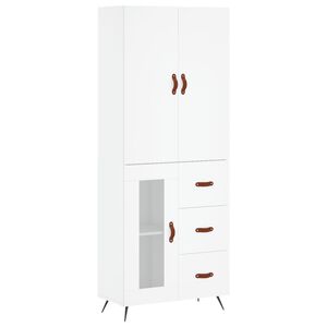 vidaXL Witrynka, biała, 69,5x34x180 cm, materiał drewnopochodny