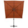 vidaXL 4-poziomowy parasol na aluminiowym słupku, terakota, 250x250 cm