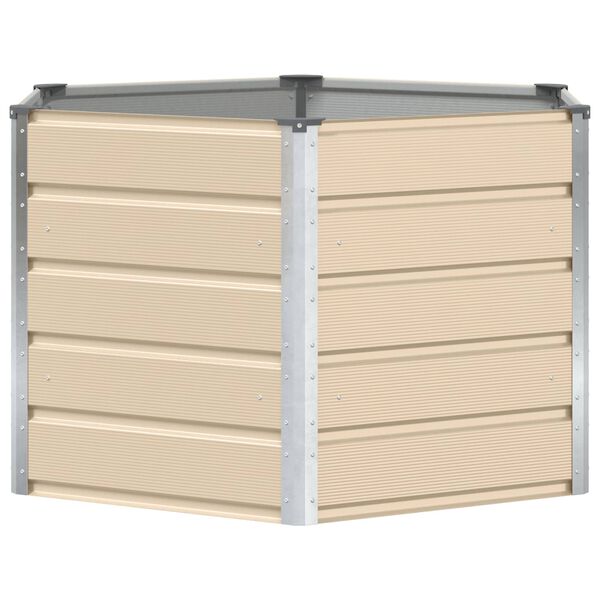 vidaXL Donica Kość słoniowa 129 x 129 x 75 cm Stal