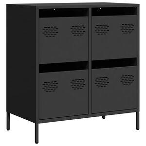 vidaXL Szafka, czarna, 68x39x73,5 cm, stal walcowana na zimno