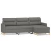 vidaXL 3-osobowa sofa z podn&oacute;żkiem, ciemnoszara, 210 cm, tkaniną