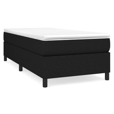 vidaXL Rama łóżka, czarna, 90x190 cm, obita tkaniną