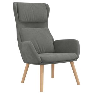 vidaXL Fotel, ciemnoszary, obity aksamitem