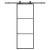 vidaXL Drzwi przesuwne z zestawem okuć czarne 76x205 cm ESG szkło