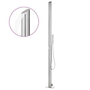 vidaXL Prysznic ogrodowy 220 cm, stal nierdzewna