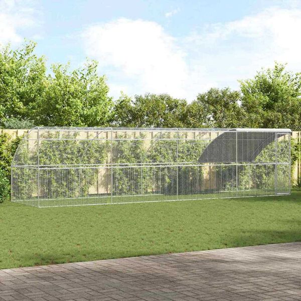 vidaXL Klatka dla kur 4 pcs Srebrny 800 x 200 x 200 cm Stal i PE