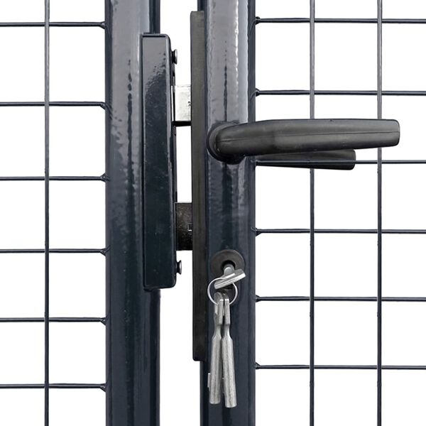 vidaXL Brama ogrodowa z siatki ocynkowanej, stal 400x150 cm, szara