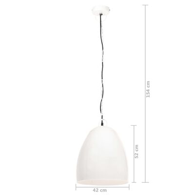 vidaXL Industrialna lampa wisząca, 25 W, biała, okrągła, 42 cm, E27