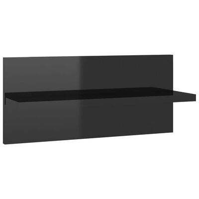 vidaXL Półki ścienne, 2 szt., czarne, wysoki połysk, 40 x 11,5 x 18 cm