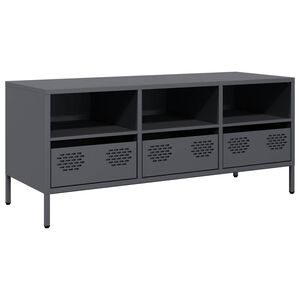 vidaXL Szafka RTV, antracyt, 101,5x39x43,5 cm, stal walcowana na zimno