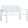 vidaXL Ławka ogrodowa, 120 cm, biała, HDPE o wyglądzie drewna