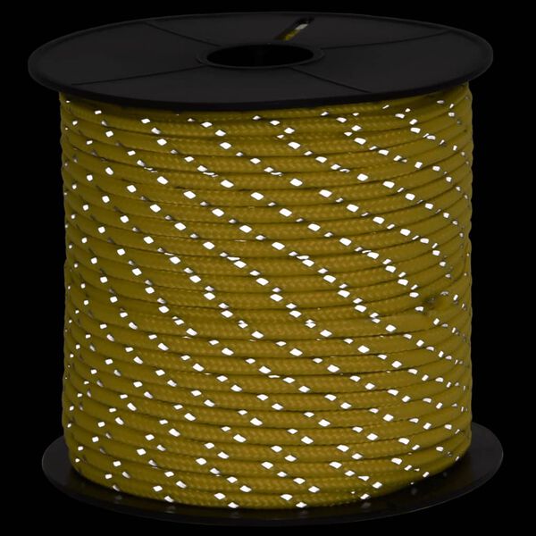 vidaXL Linka namiotowa z napinaczami, elementy odblaskowe, 50 m, 4 mm