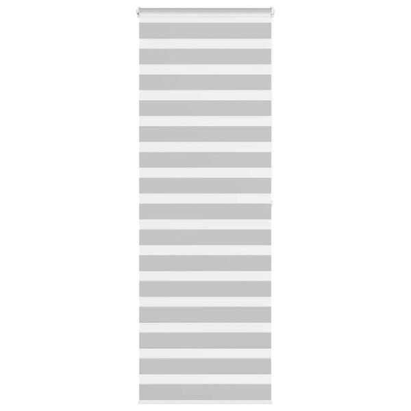 vidaXL Roleta zebra, jasnoszara, szerokość tkaniny 75,9 cm, poliester
