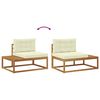 vidaXL Zestaw sof na zewnątrz 6 Sztuka Naturalny i Kremowy