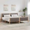 vidaXL Rama ł&oacute;żka Brązowy i taupe 200 x 200 cm Lite drewno sosnowe