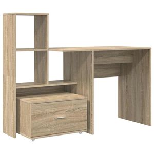vidaXL Biurko Dąb Sonoma Drewno inżynieryjne 131,5 x 50 x 106,5 cm