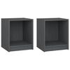 vidaXL Szafki nocne, 2 szt., szare, 35,5x33,5x41,5 cm, drewno sosnowe