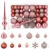 vidaXL Zestaw bombek bożonarodzeniowych 111 szt. R&oacute;żowy 6 cm