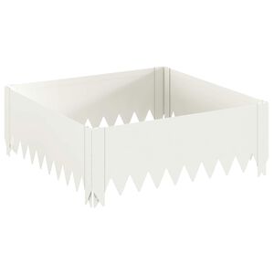vidaXL Krawężnik do trawnika 60 x 60 x 20 cm Stal Biały