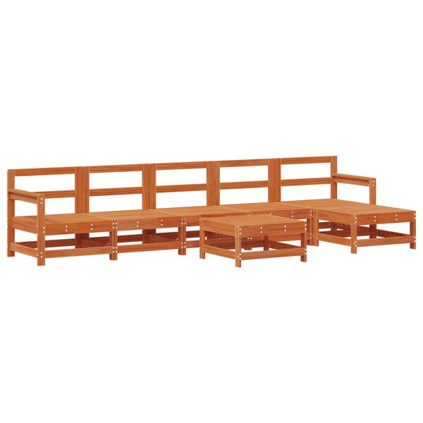 vidaXL Zestaw wypoczynkowy w ogrodzie 7 pcs Woskowy Brąz