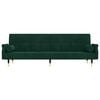 vidaXL Rozkładana kanapa z poduszkami, ciemnozielona, obita aksamitem