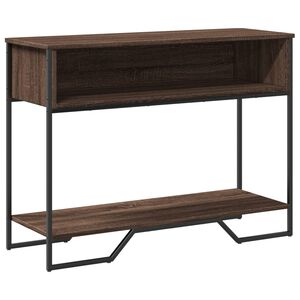 vidaXL Stolik konsolowy, brązowy dąb, 100x35x74,5 cm