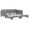 vidaXL Sofa rozsuwana, jasnoszara, 90x190 cm, tkanina