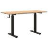 vidaXL Biurko Czarny i naturalny 140 x 60 cm Dąb lite