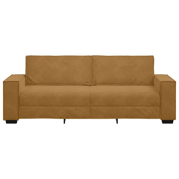 vidaXL Sofa 3-osobowa, brązowa, 220x78x84 cm, tapicerowana aksamitem
