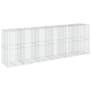 vidaXL Kosz gabionowy z pokrywą, 600x100x200 cm, galwanizowane żelazo