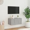 vidaXL Ścienna szafka TV z LED, szary dąb sonoma, 60x35x31 cm