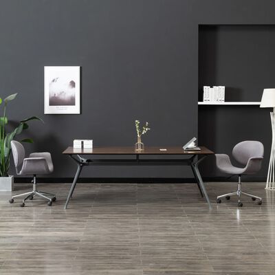 vidaXL Obrotowe krzesło biurowe, szare, tapicerowane tkaniną