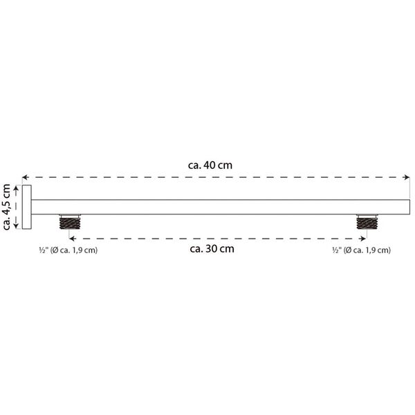 SCH&Uuml;TTE Ramię prysznicowe RENNES, do montażu na ścianie, chromowane