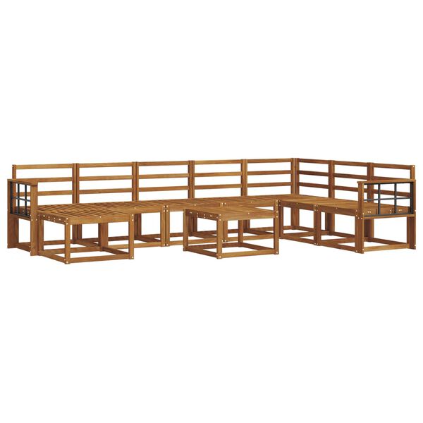 vidaXL Zestaw sof na zewnątrz 9 pcs Naturalny Lite Drewno Akacji