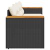 vidaXL Sofa ogrodowa z poduszkami, 3-osobowa, czarna, polirattan