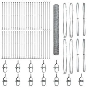 vidaXL Słupek ogrodzeniowy. Srebrny 100 x 1,2 m (siatka 36 mm) Stal