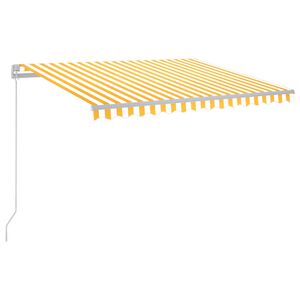 vidaXL Ręcznie zwijana markiza z LED, 300 x 250 cm, ż&oacute;łto-biała