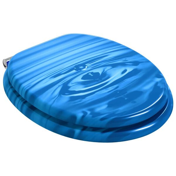 vidaXL Deska toaletowa 2 pcs Niebieski krople 44 x 38 cm Płyta MDF