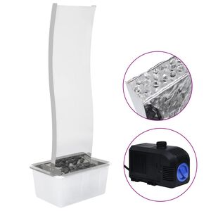 vidaXL Fontanna ogrodowa z pompą, stal nierdzewna, 130 cm, wygięta