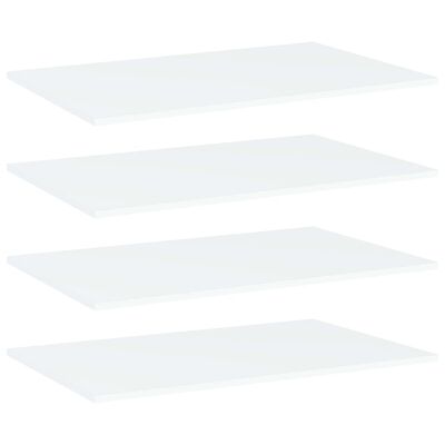 vidaXL Półki na książki, 4 szt., białe, 80x50x1,5 cm, płyta wiórowa