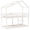 vidaXL Łóżko z piętrem i daszkiem, białe, 90x200 cm, drewno sosnowe