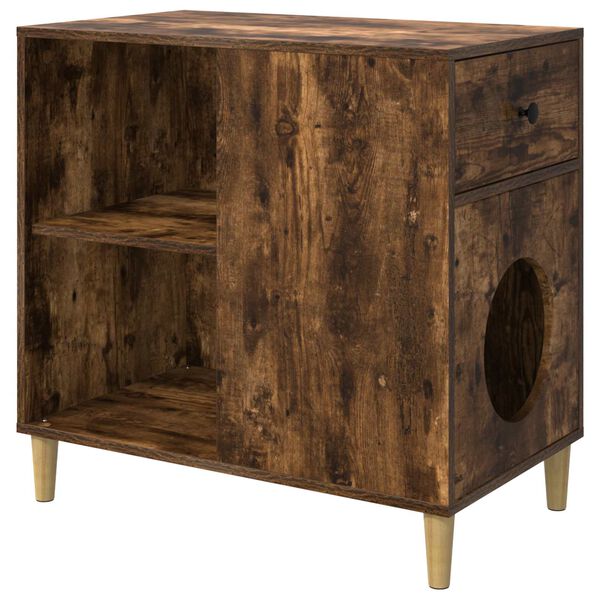 vidaXL Koty Dom Dąb wędzony 72 x 42.5 x 70 cm Materiał drewnopochodny