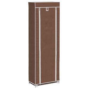 vidaXL Materiałowa szafka na buty z osłoną, 57 x 29 x 162 cm, brązowa